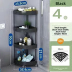 4-Tier Corner Multi-Use Storage Rack - Black