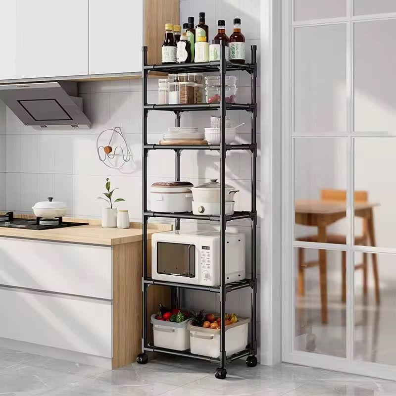 Multi-Functional Kitchen Storage Rack - Black