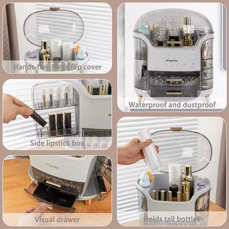 Cosmetic Organizer Storage Box & Brush holder
