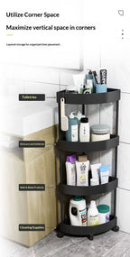 4-Tier Corner Multi-Use Storage Rack - Black