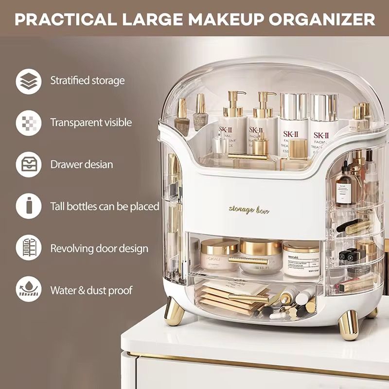 Cosmetic Organizer Storage Box & Brush holder