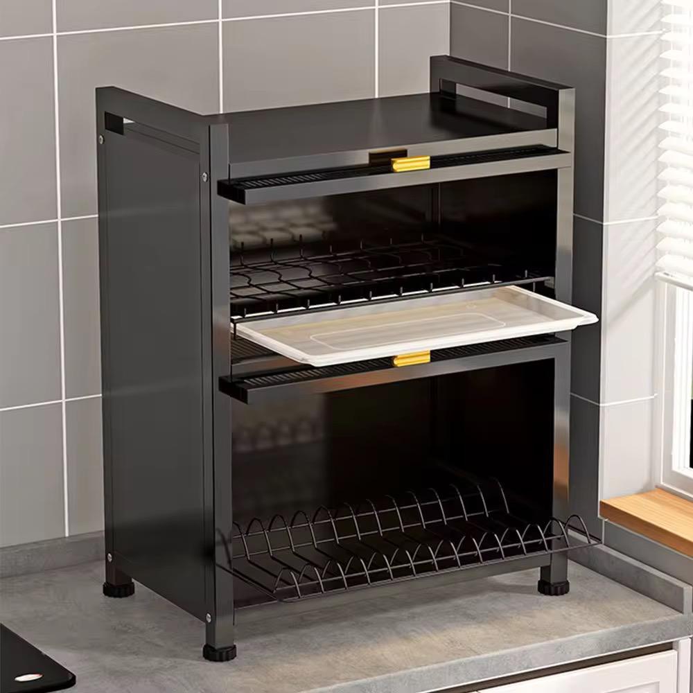 Covered Two-tier Kitchen Dish Drying Rack or Cabinet