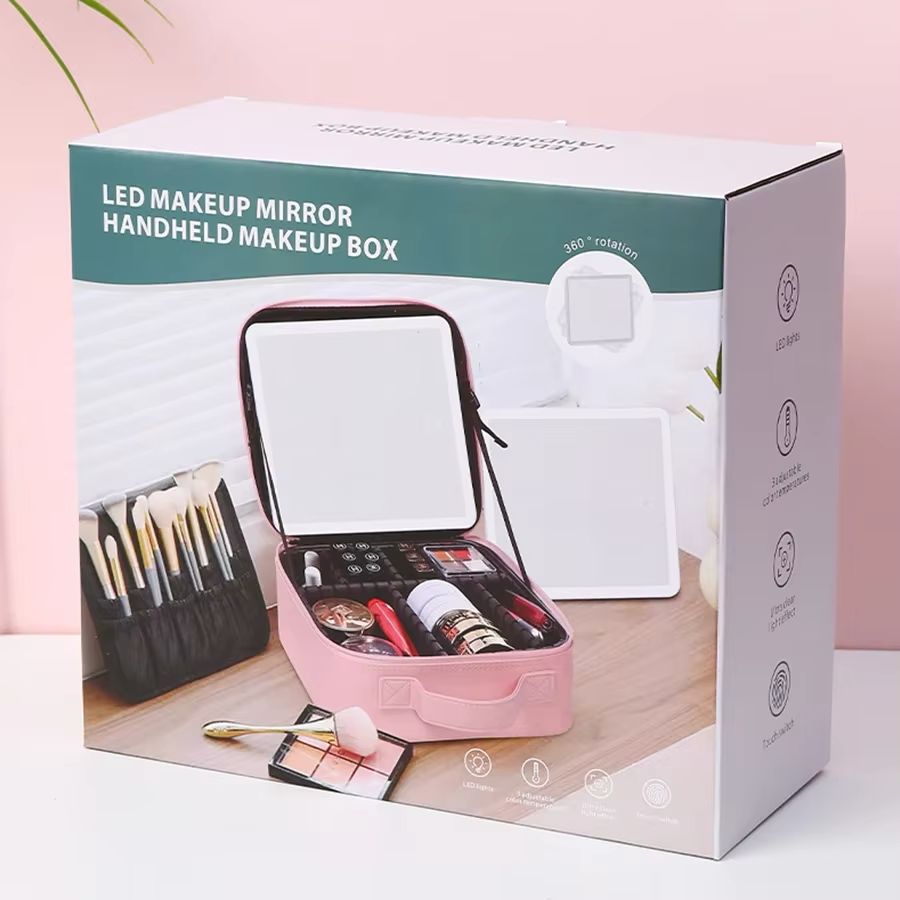 LED Makeup Mirror Handheld Makeup Box