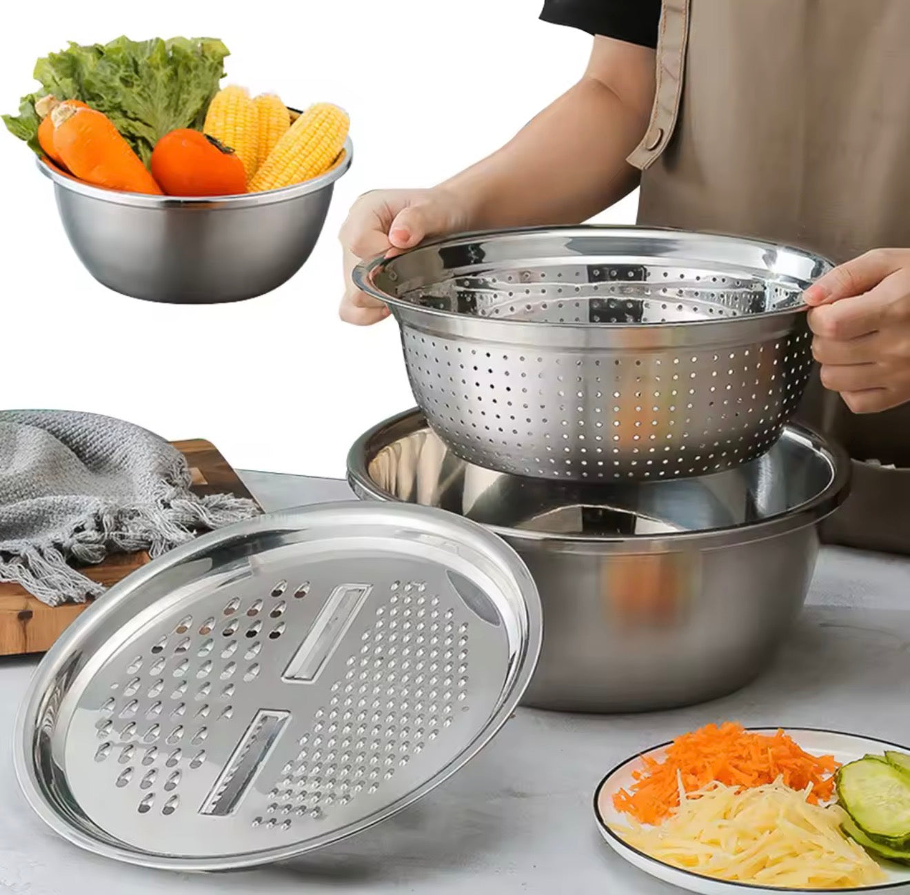 3-Piece Shredder Basin Set