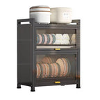 Covered Two-tier Kitchen Dish Drying Rack or Cabinet