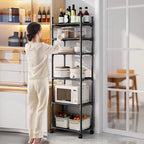 Multi-Functional Kitchen Storage Rack - Black