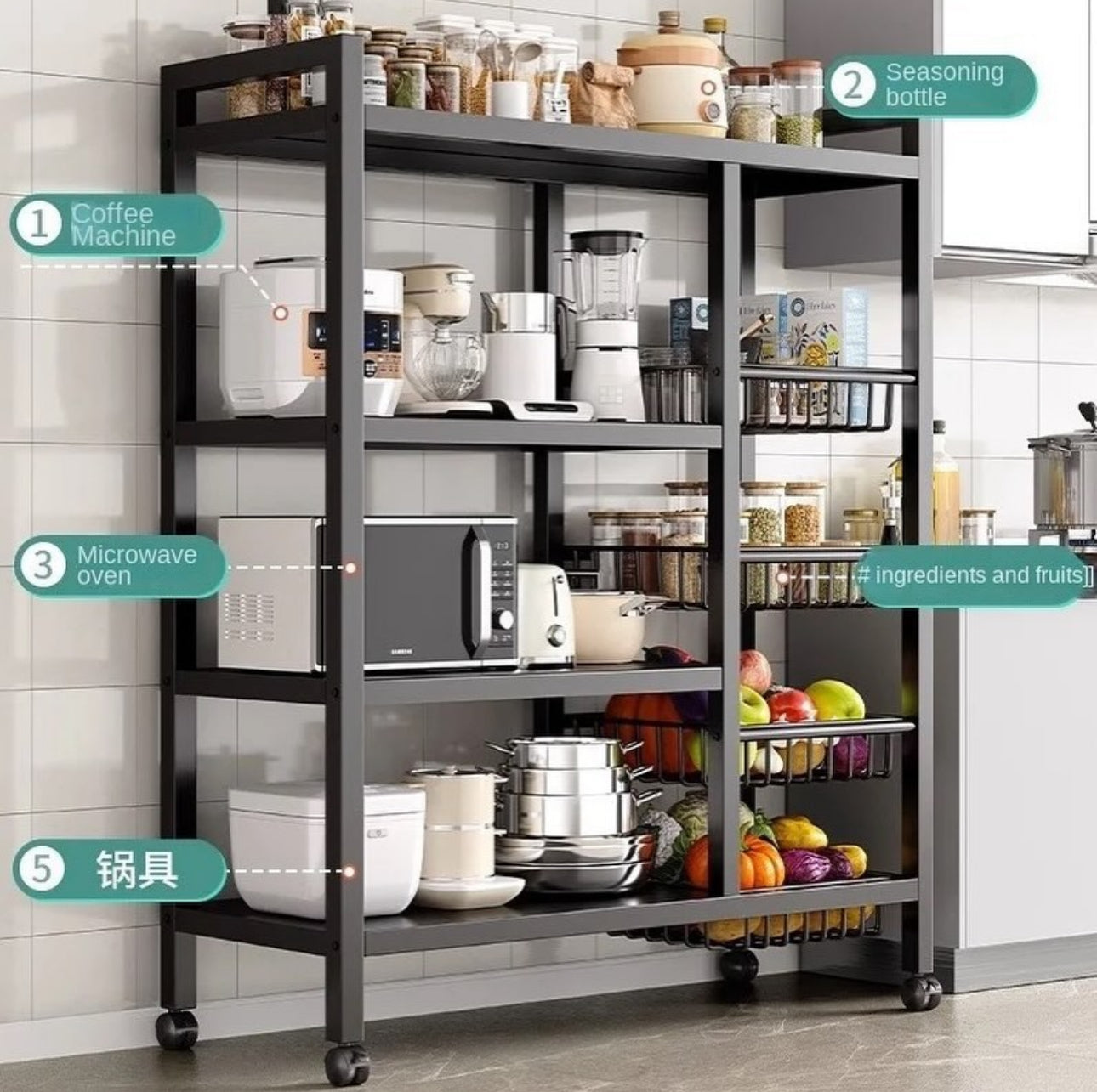 Metal Kitchen Storage Rack