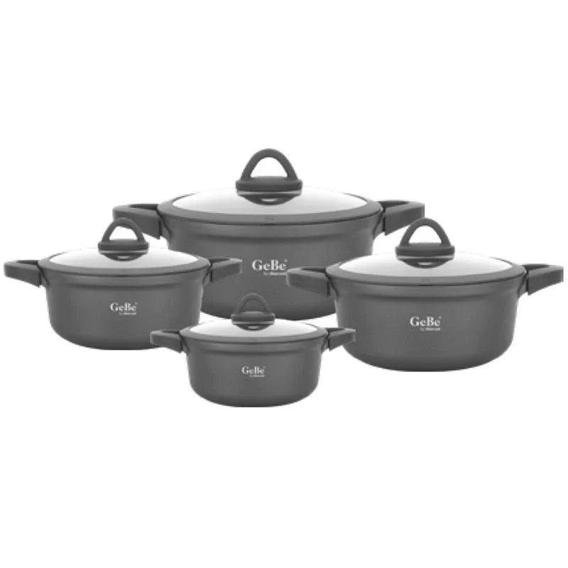 GEBE Venus 4 Pots Cookware Set Black / Grey