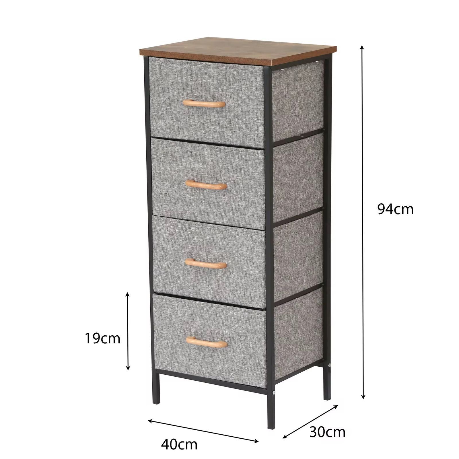 4-Drawer Fabric Storage Tower