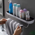 Wall-Mounted Bathroom Storage Shelf With Towel Rack