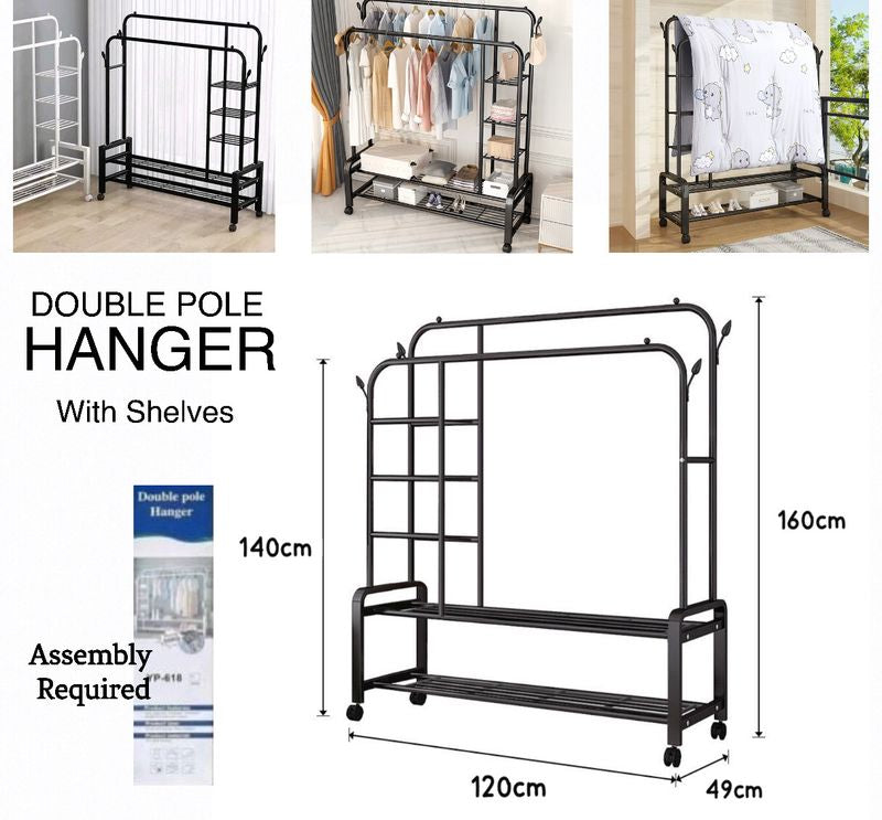 Double Pole Garment Rack