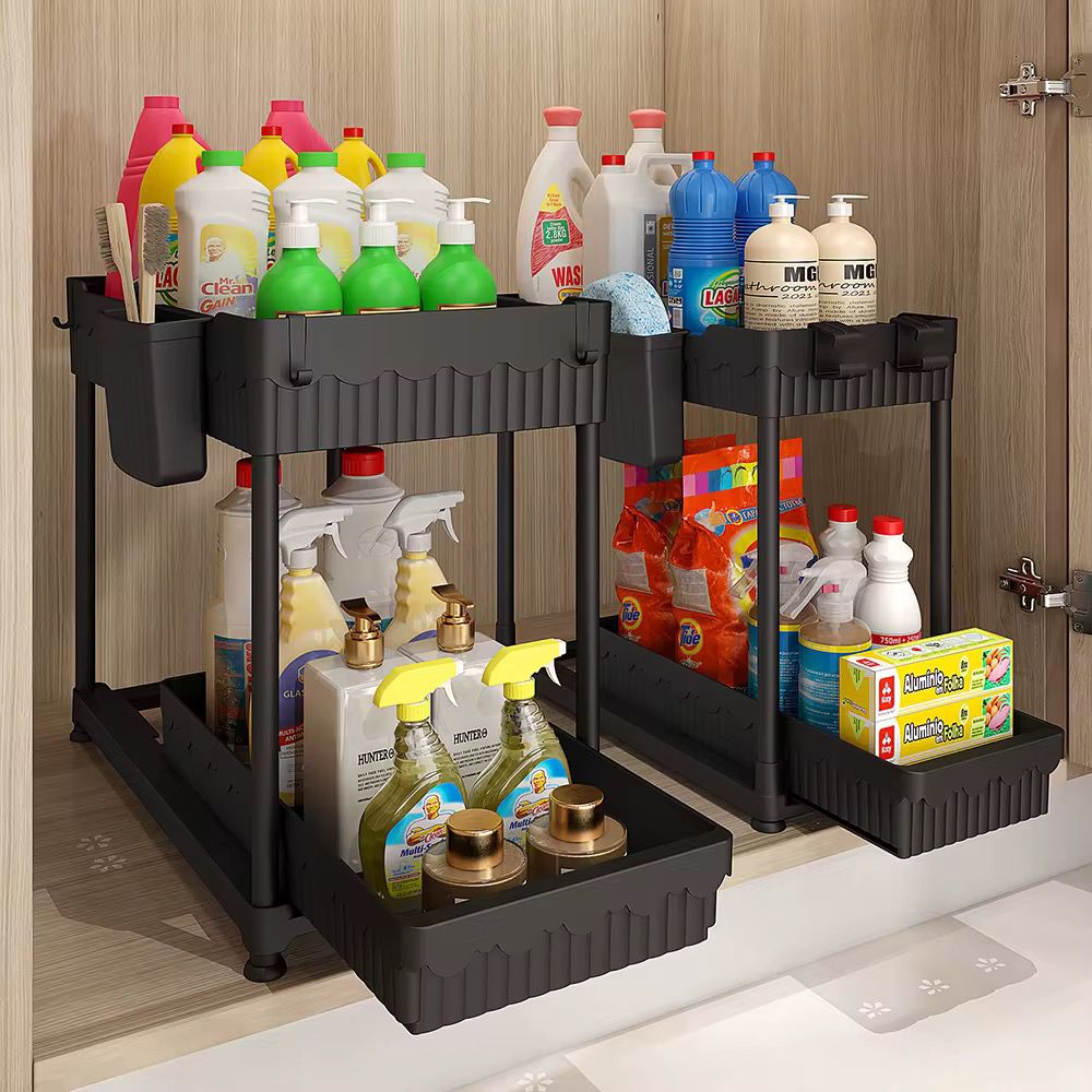 Sliding kitchen storage rack