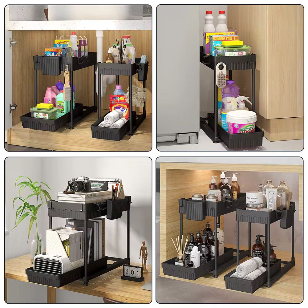Sliding kitchen storage rack