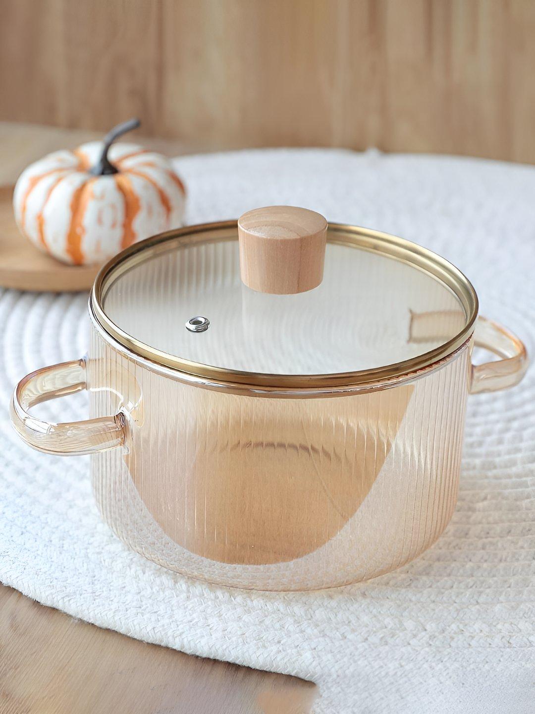 Ripped Transparent Glass Pot (1.5L)