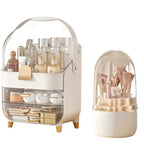 White and Clear Plastic Cosmetic Organizer Set
