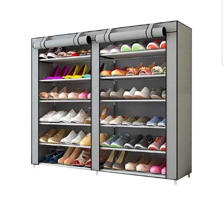 Double Row Fabric Storage Organizer Cabinet