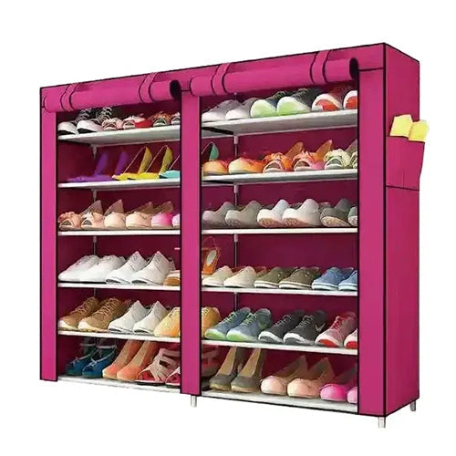 Double Row Fabric Storage Organizer Cabinet
