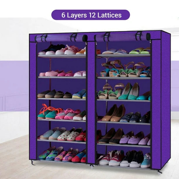 Double Row Fabric Storage Organizer Cabinet