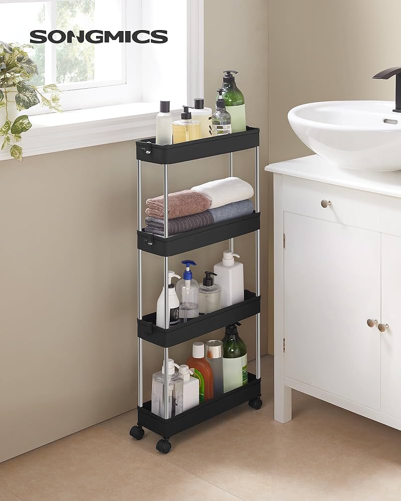 Multifunctional Plastic storage rack 4 Tiers