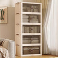 Foldable plastic storage cabinets