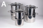 12-piece stainless steel "Super High Pot Suit" cookware set