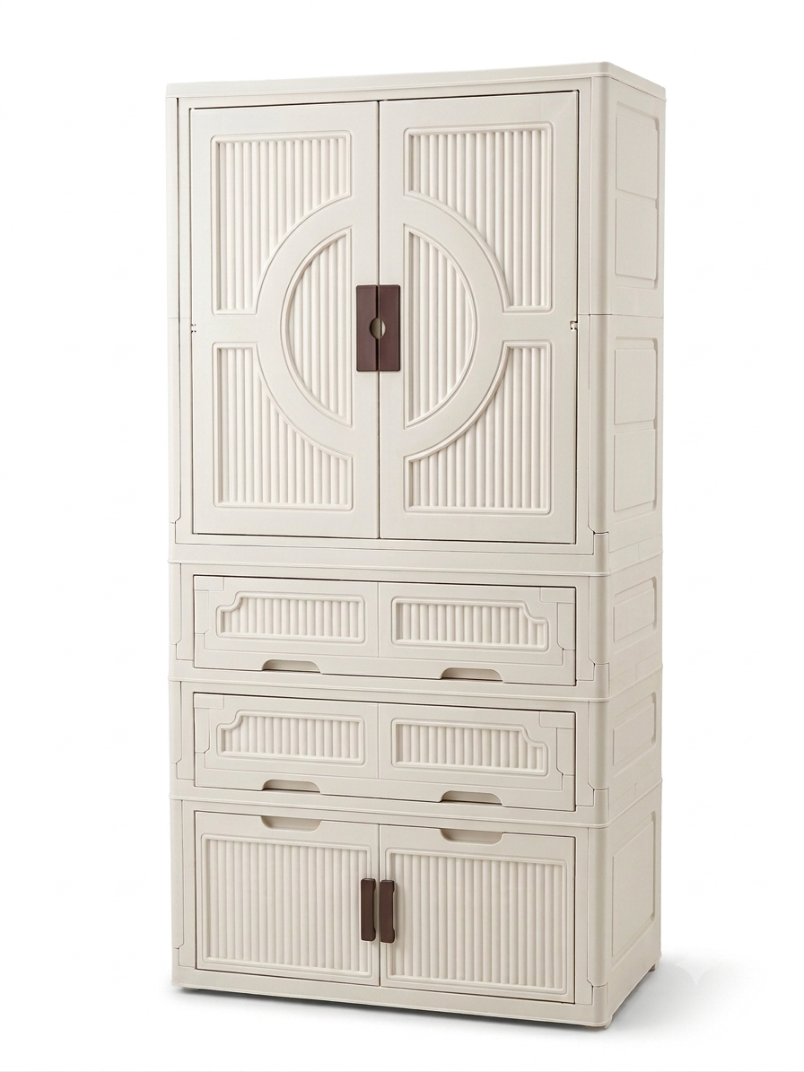 Foldable Storage Cabinets with Drawers