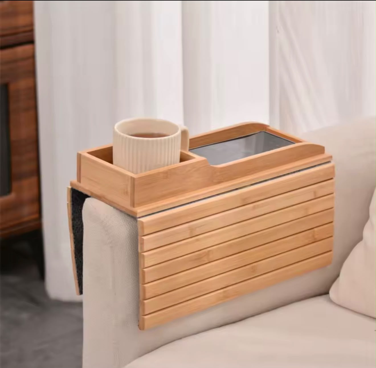 Bamboo Couch Arm Tray