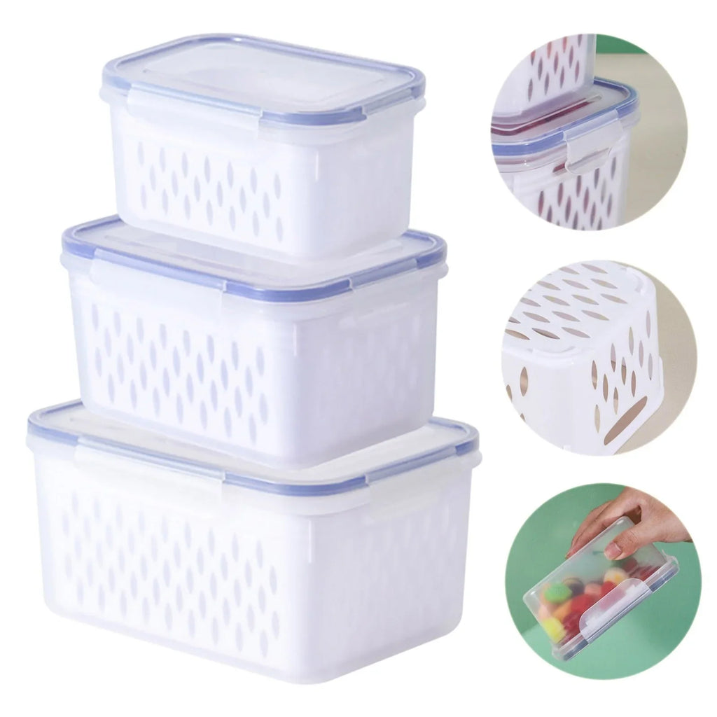 3-Piece Set Of Refrigerator Storage Containers