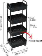 4-Tier Plastic Rolling Utility Cart