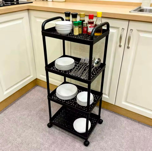 4-Tier Plastic Rolling Utility Cart