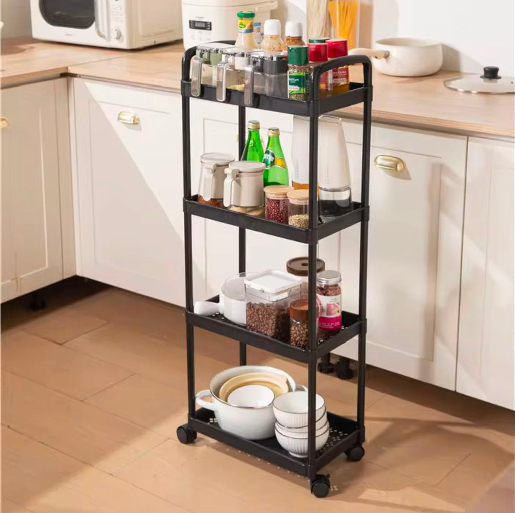 4-Tier Plastic Rolling Utility Cart