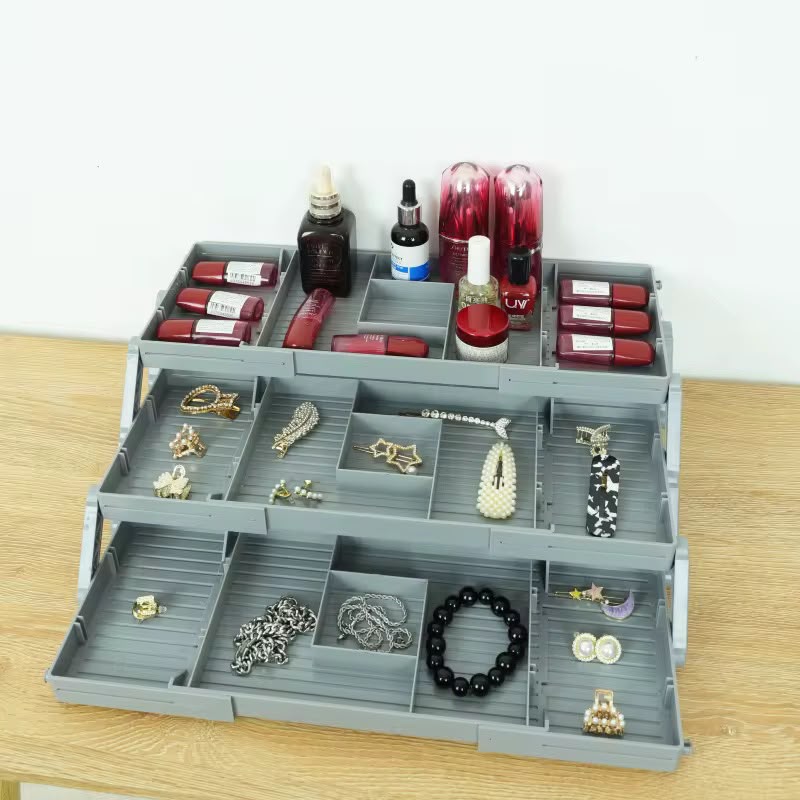 Expandable & Foldable Vanity Organizer Tray 3-Tier