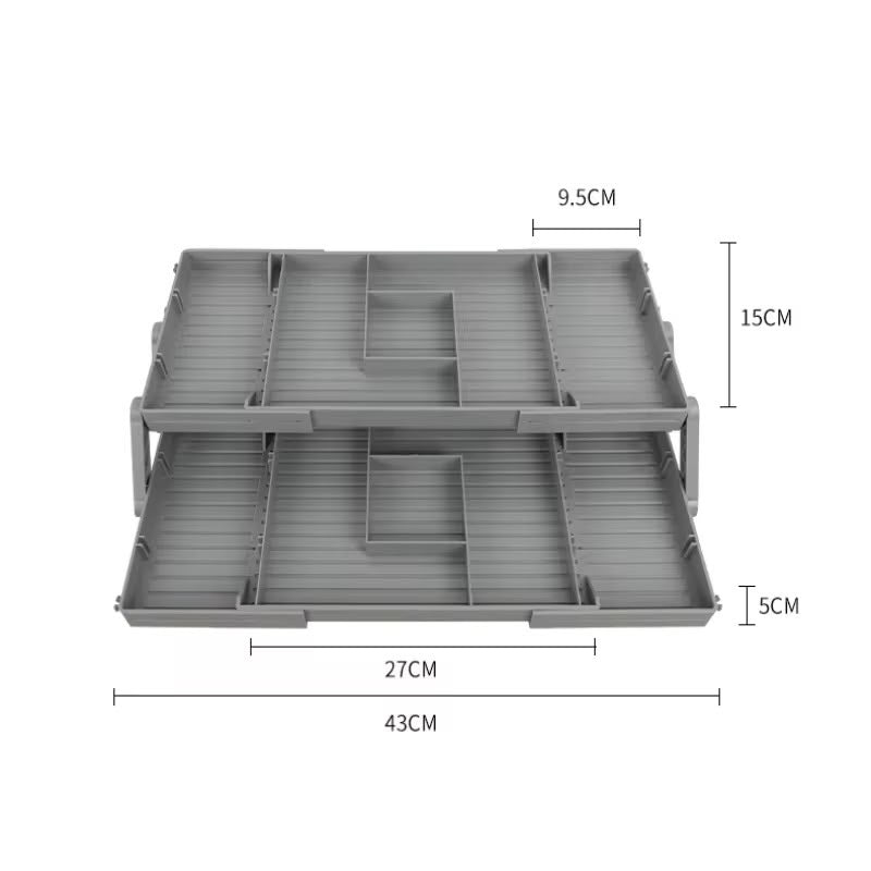 Expandable & Foldable Vanity Organizer Tray 3-Tier