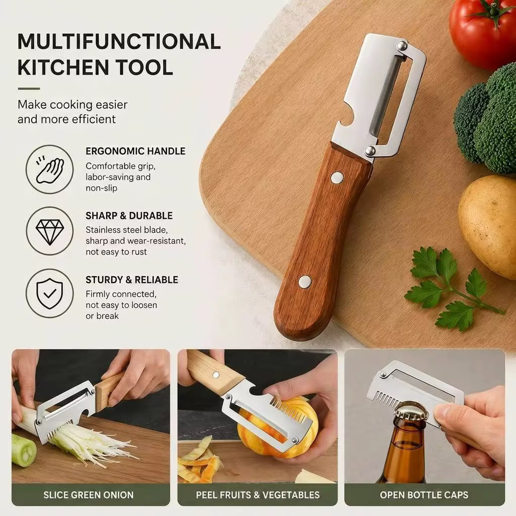 2 Pieces Multifunctional 3-in-1 Vegetable Peeler