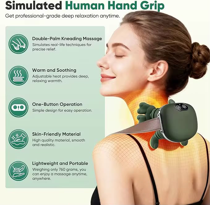 Simulated Human-Hand Heated Neck & Shoulder Massager