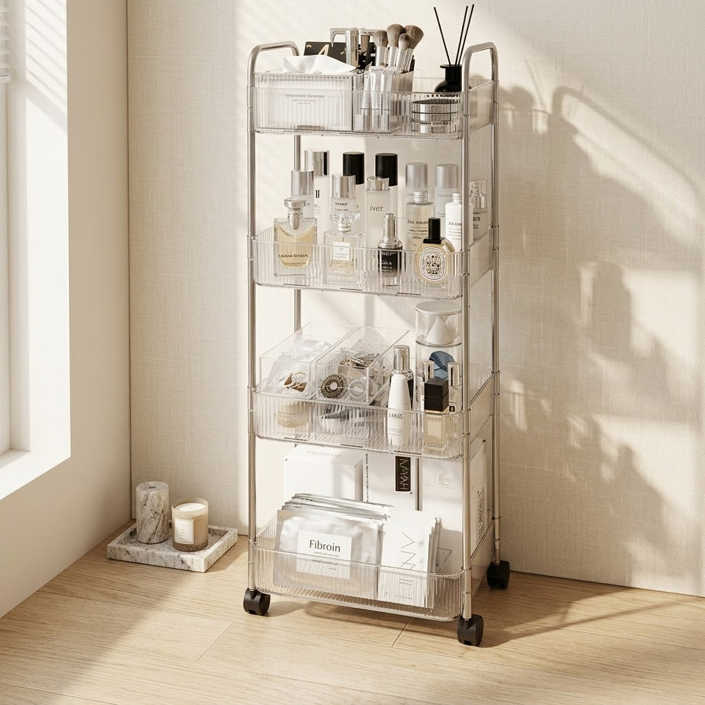 4-Tier Clear Acrylic  Storage Cart
