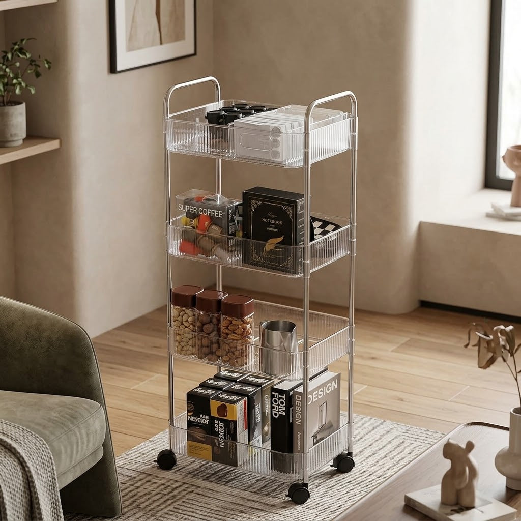 4-Tier Clear Acrylic  Storage Cart