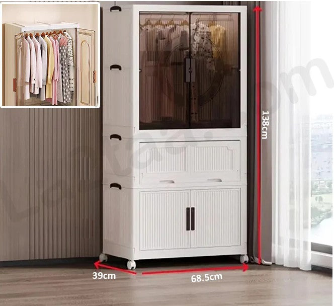 Foldable Storage Cabinets with Drawers